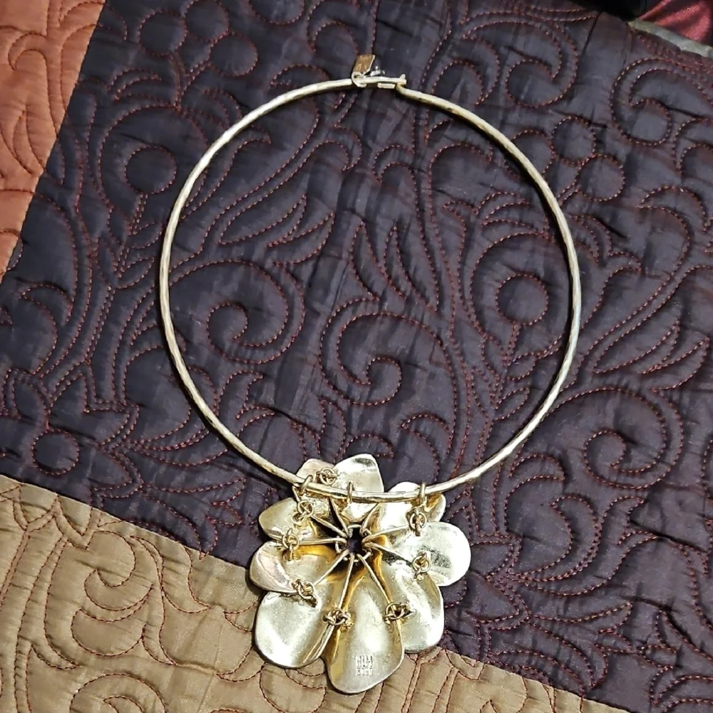 Gold Hoop/Choker Necklace